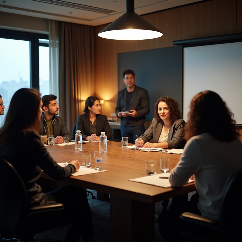 Entrepreneurs participating in a focused group tax training session